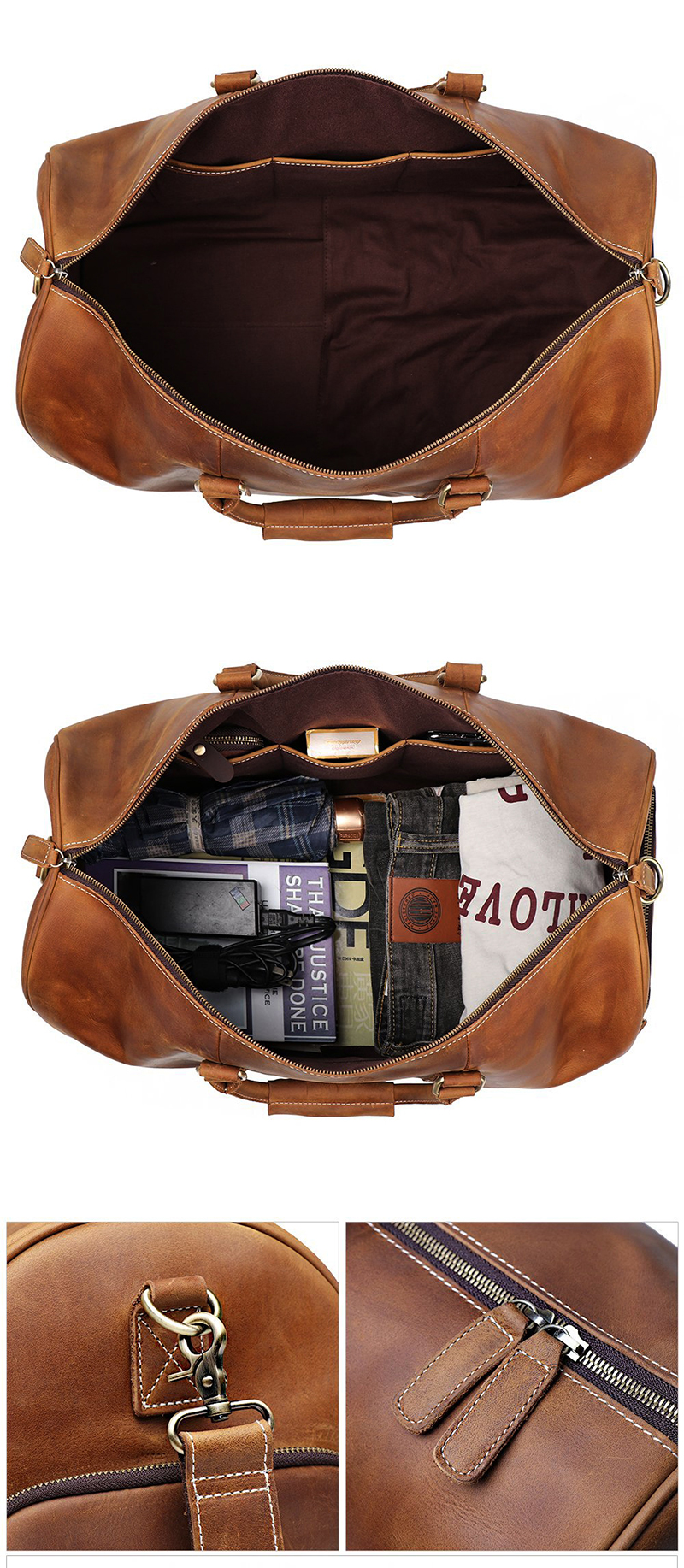 leather duffle bag