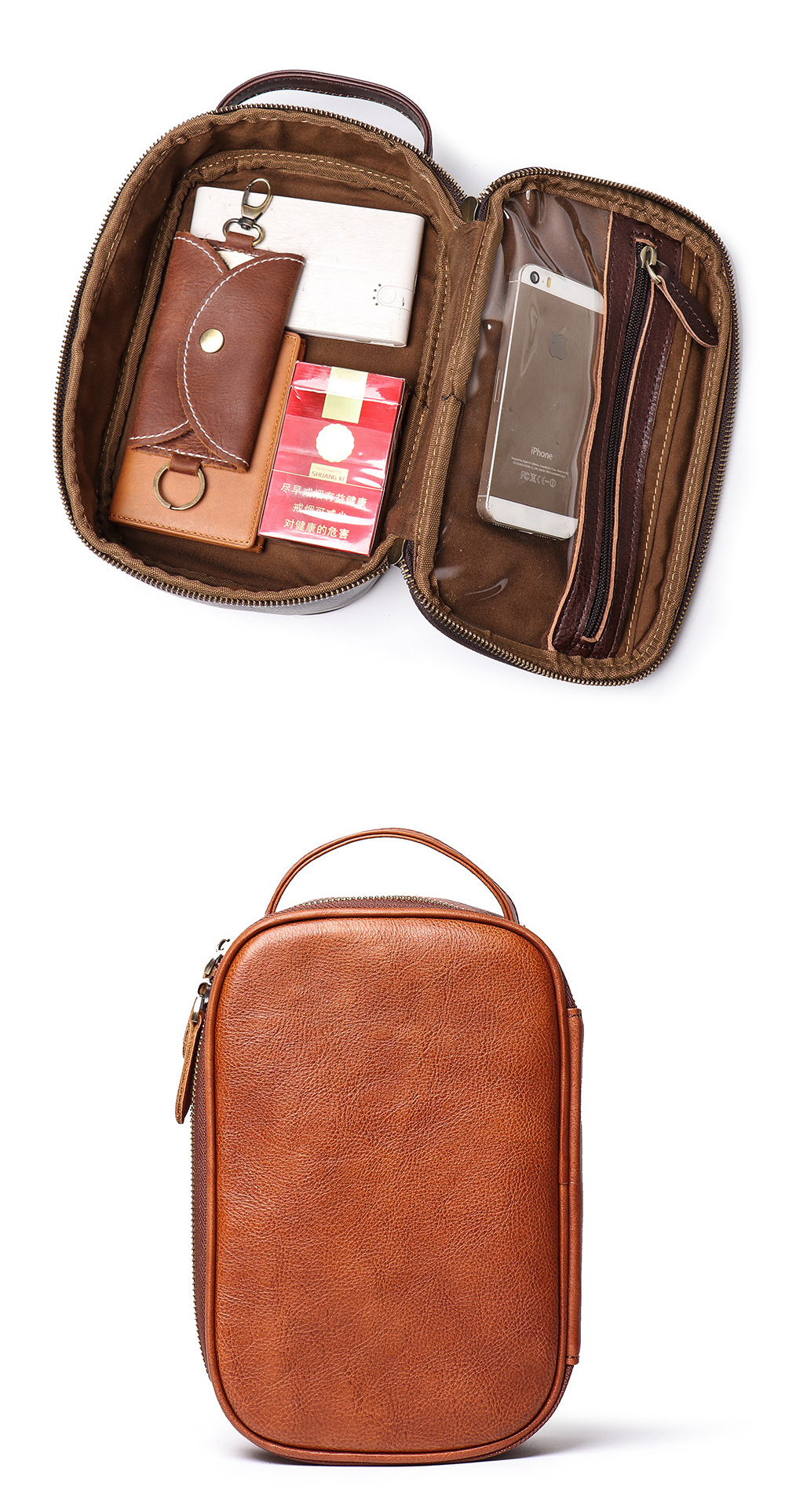leather cosmetic bag