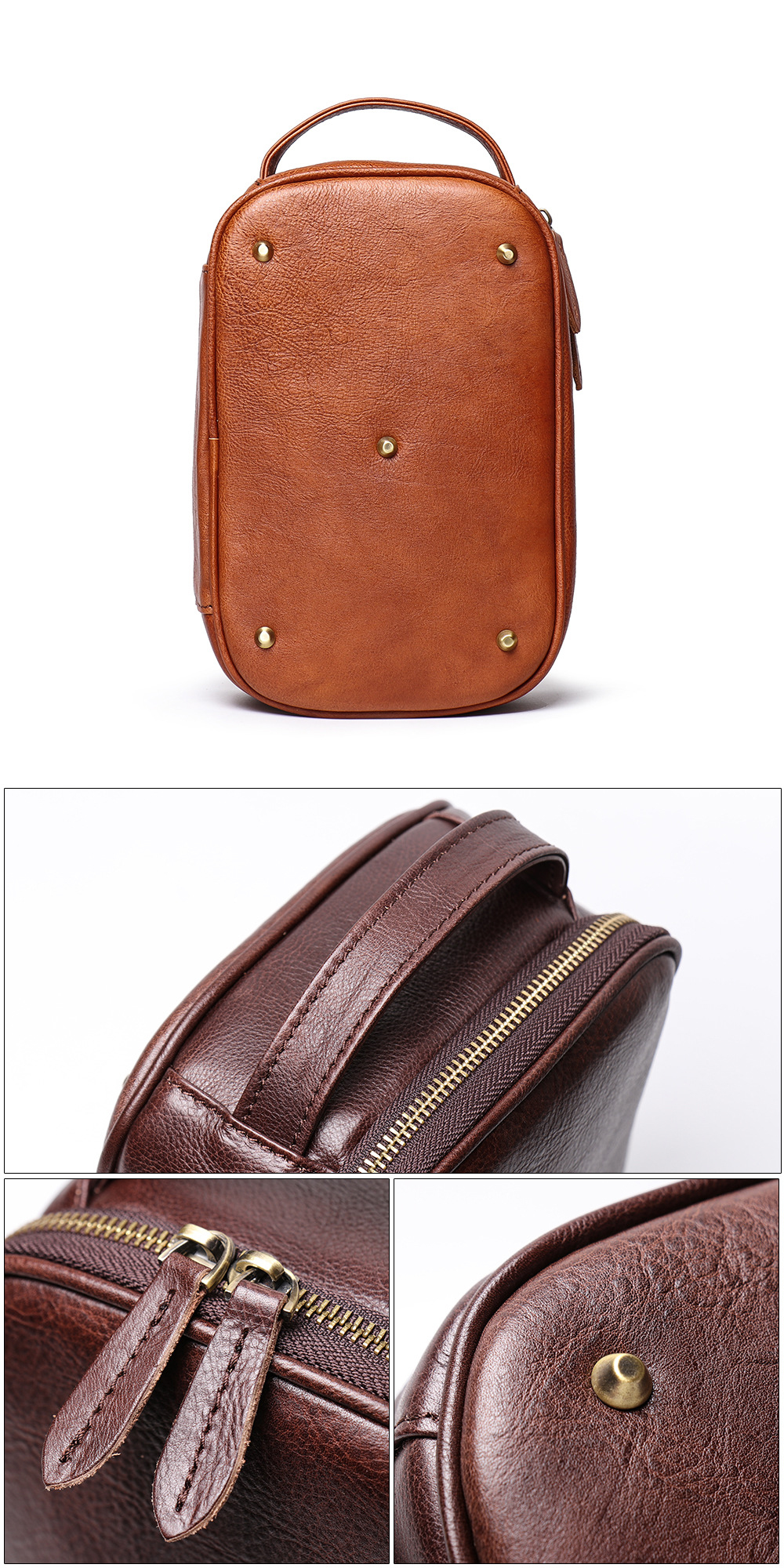leather makeup bag
