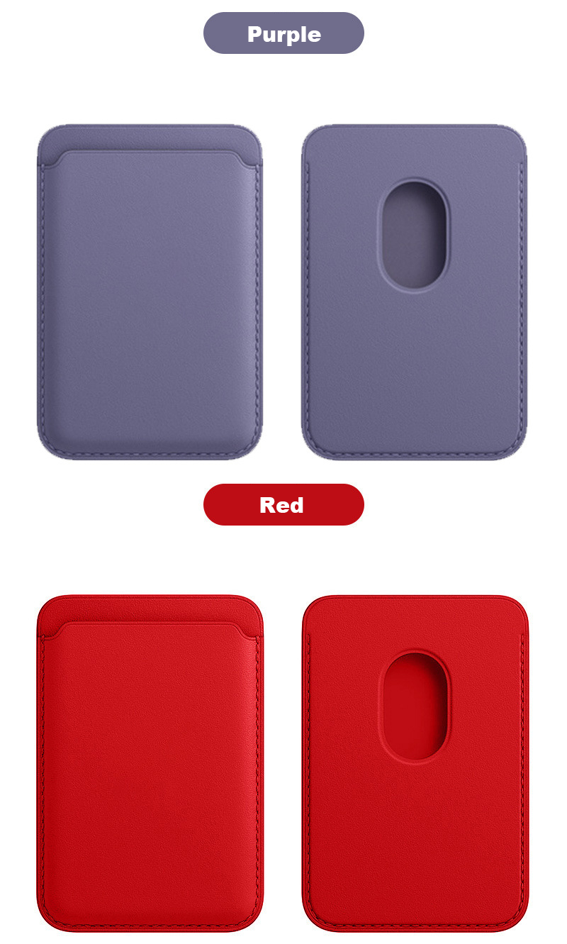 Premium Genuine Leather Magnetic Card Holder for iPhone