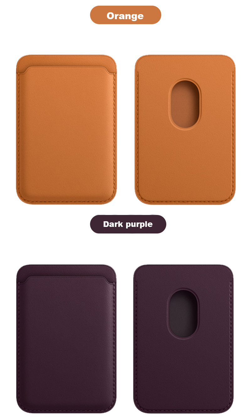Premium Genuine Leather Magnetic Card Holder for iPhone