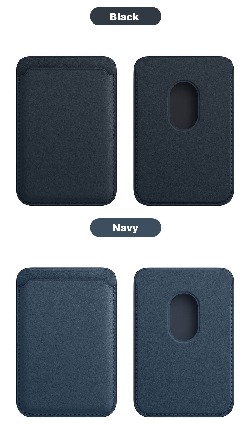 Premium Genuine Leather Magnetic Card Holder for iPhone