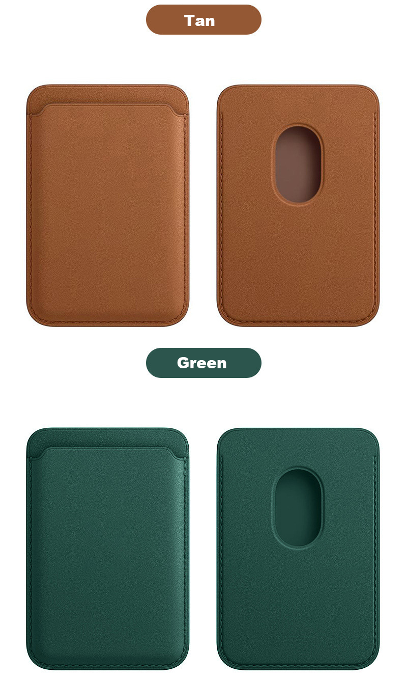Premium Genuine Leather Magnetic Card Holder for iPhone