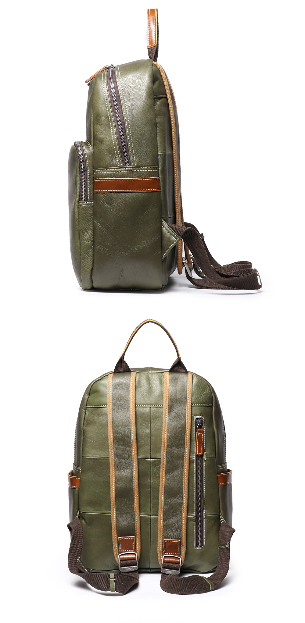 Fashion design good quality genuine cow leather laptop backpack for men