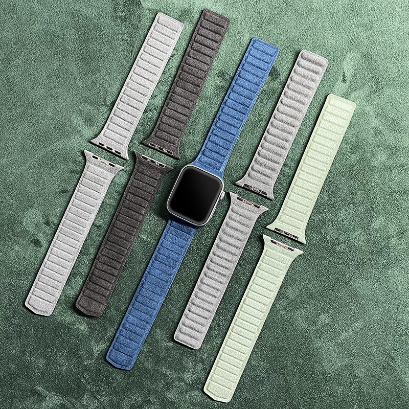 New Design Good Quality Alcantara Leather Smart Apple Watch Strap