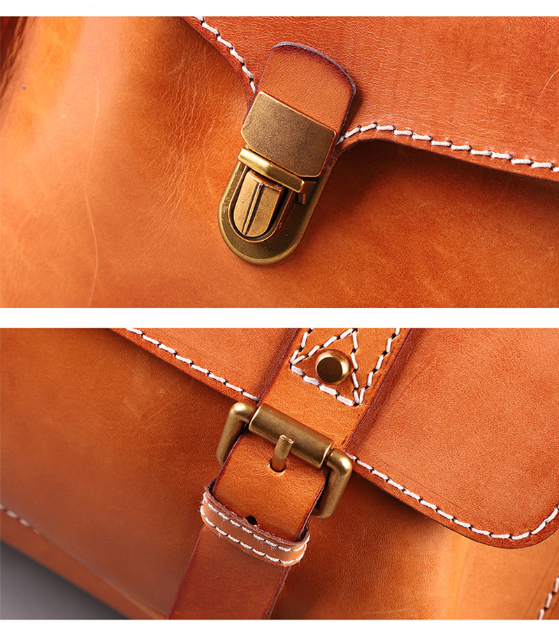 High Quality Handmade Vegetable Tanned Leather Bag Luggage