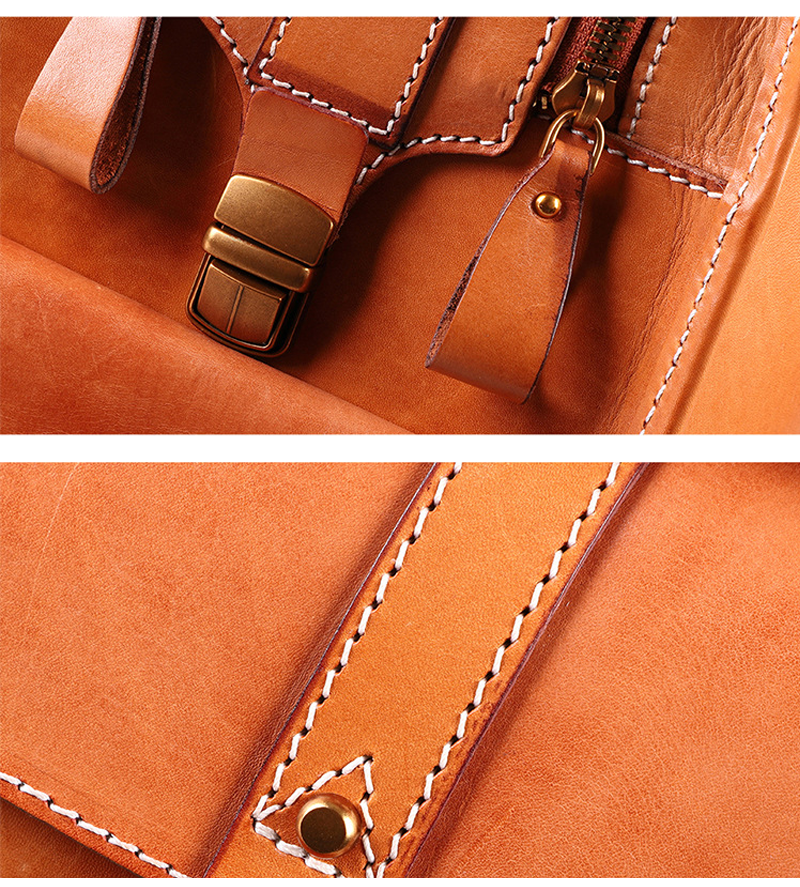 High Quality Handmade Vegetable Tanned Leather Bag Luggage