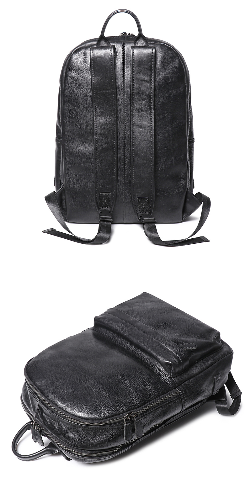 Ergonomic Fashionable Tan Leather Backpack for Daily Travel and Work