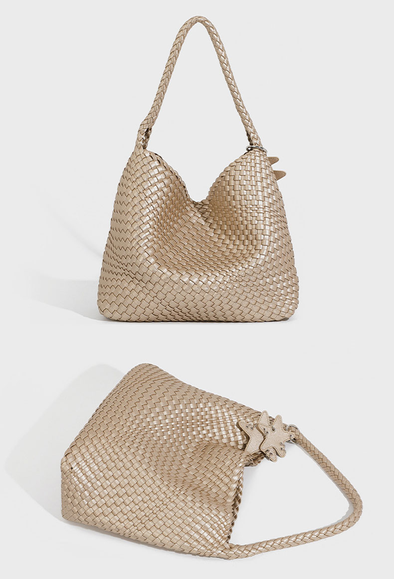 Stylish Handmade PU Woven Shoulder Bag for Trendy Women