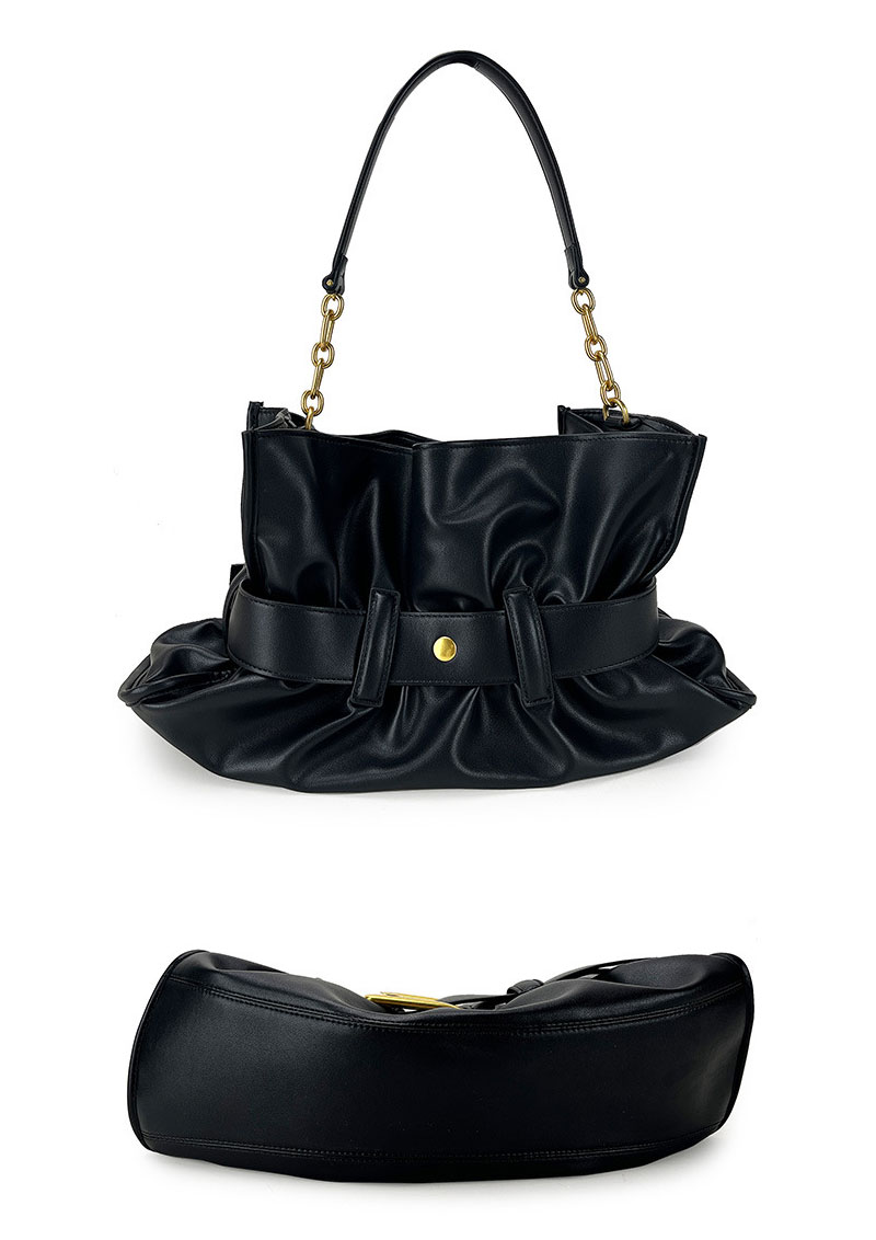 Chic Leather Shoulder Bag for Women with Stylish Belt Buckle