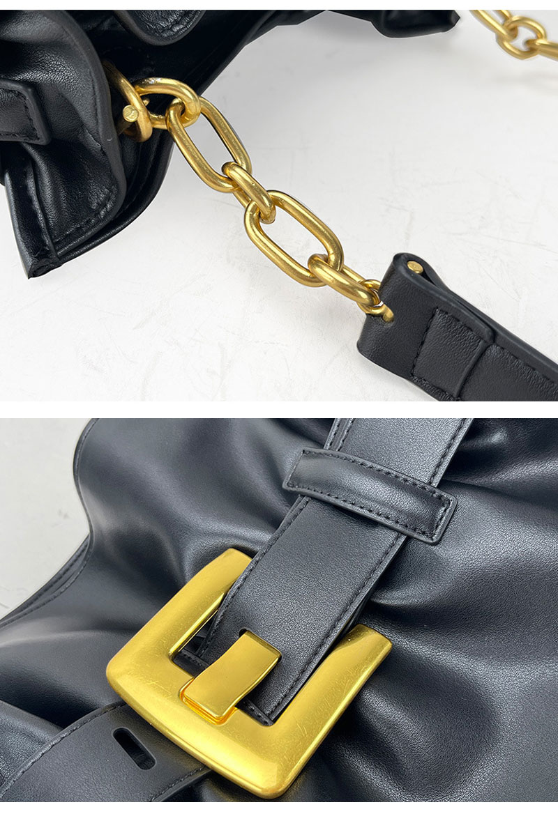 Chic Leather Shoulder Bag for Women with Stylish Belt Buckle
