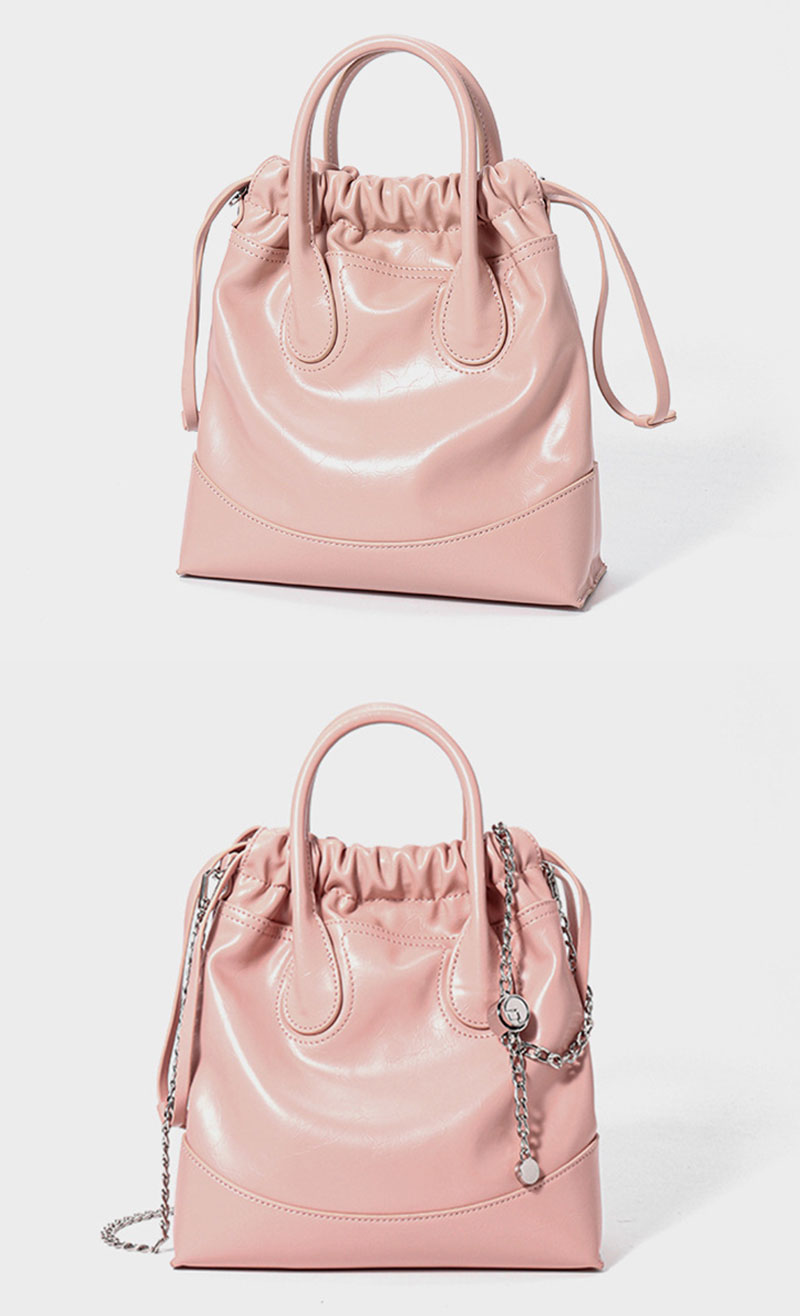 Stylish pink PU leather crossbody shoulder bag for fashionable ladies