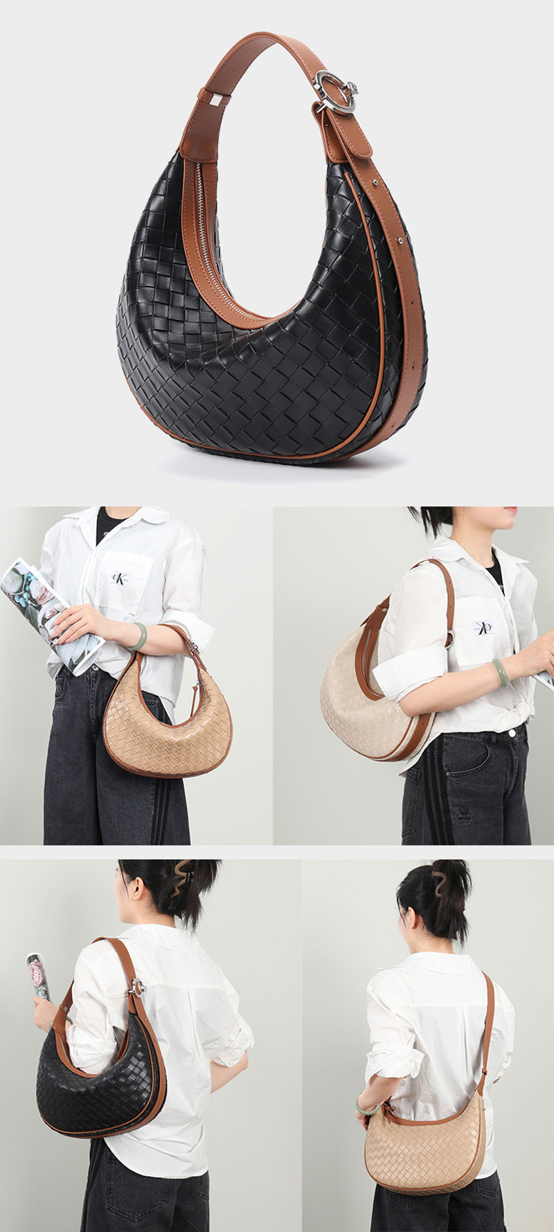 Designer Brand Premium Leather Tote Bag with Shoulder Strap for Women