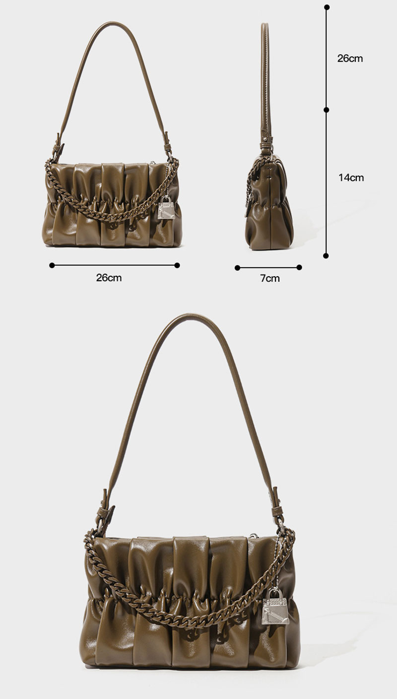 Fashionable Designer Leather Shoulder Bag with Chain Strap