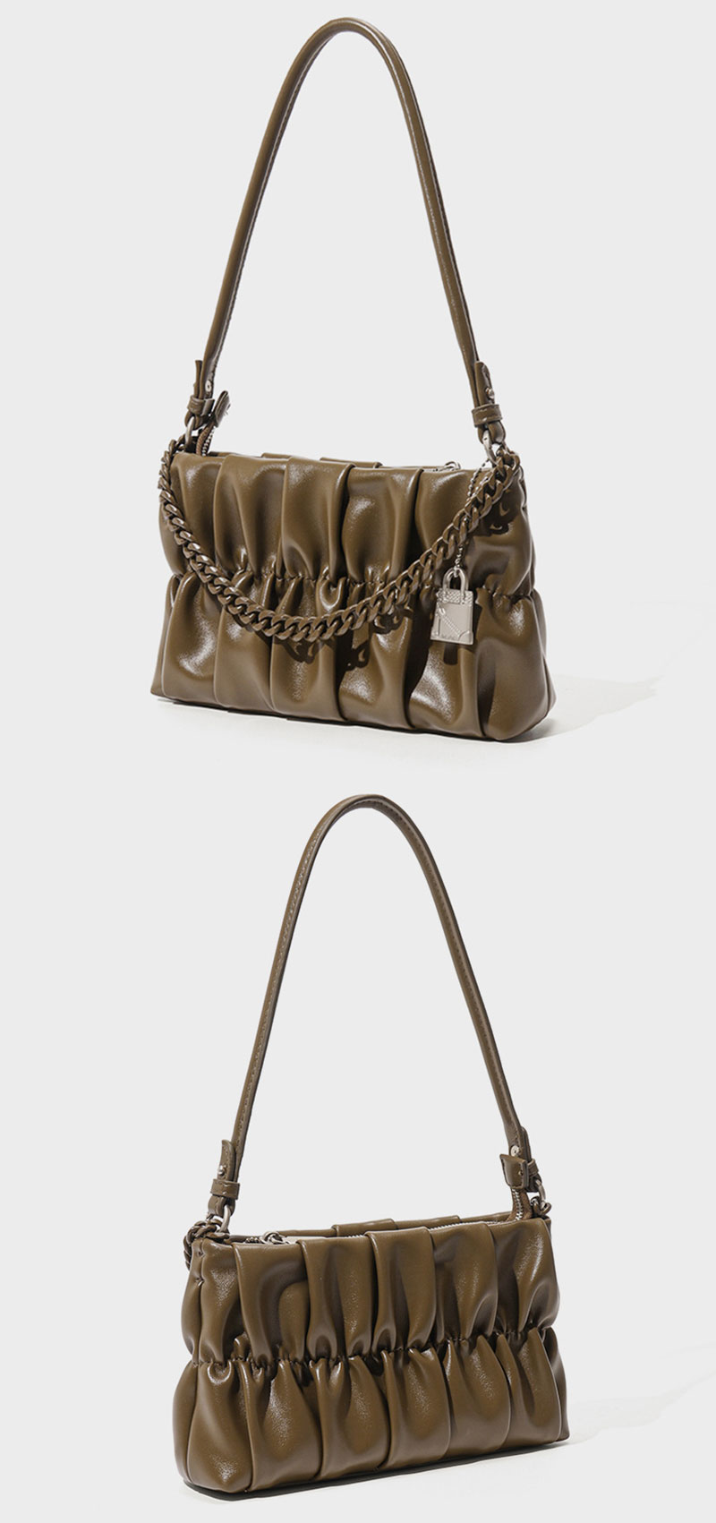 Fashionable Designer Leather Shoulder Bag with Chain Strap