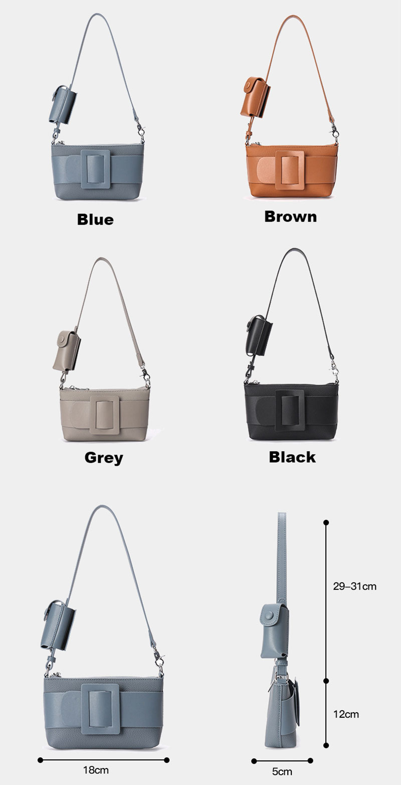 Stylish Leather Shoulder Bag for Women with Lipstick Compartment