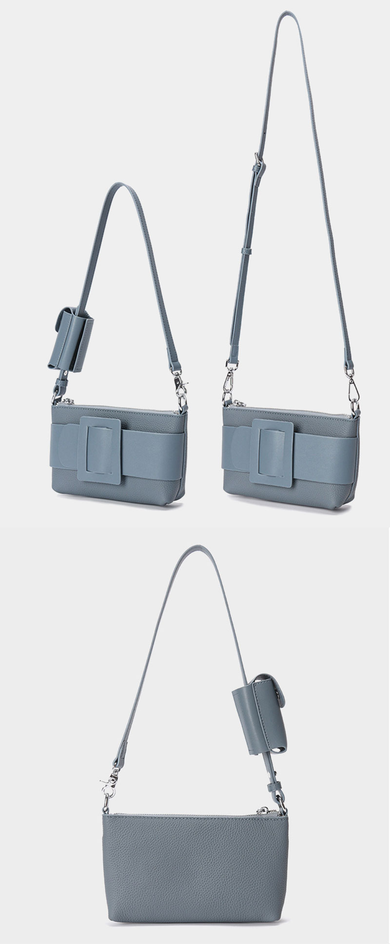 Stylish Leather Shoulder Bag for Women with Lipstick Compartment