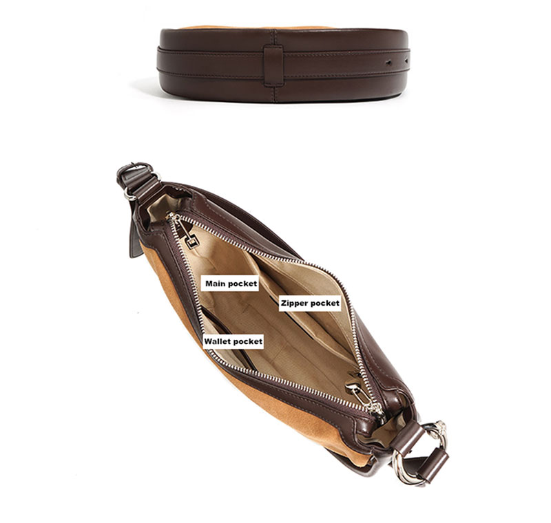 Luxury Brown Suede Leather Shoulder Bag for Fashionable Women