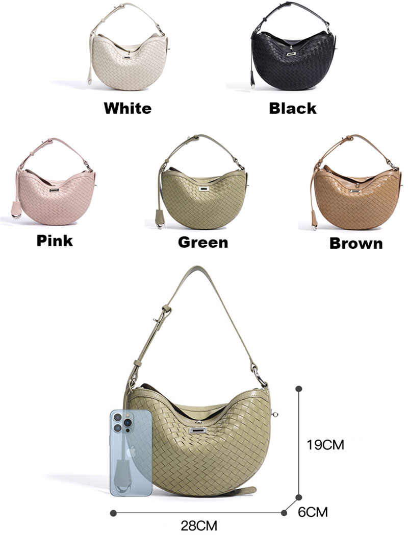 Chic Woven Leather Handbag Shoulder Bag for Trendy Women
