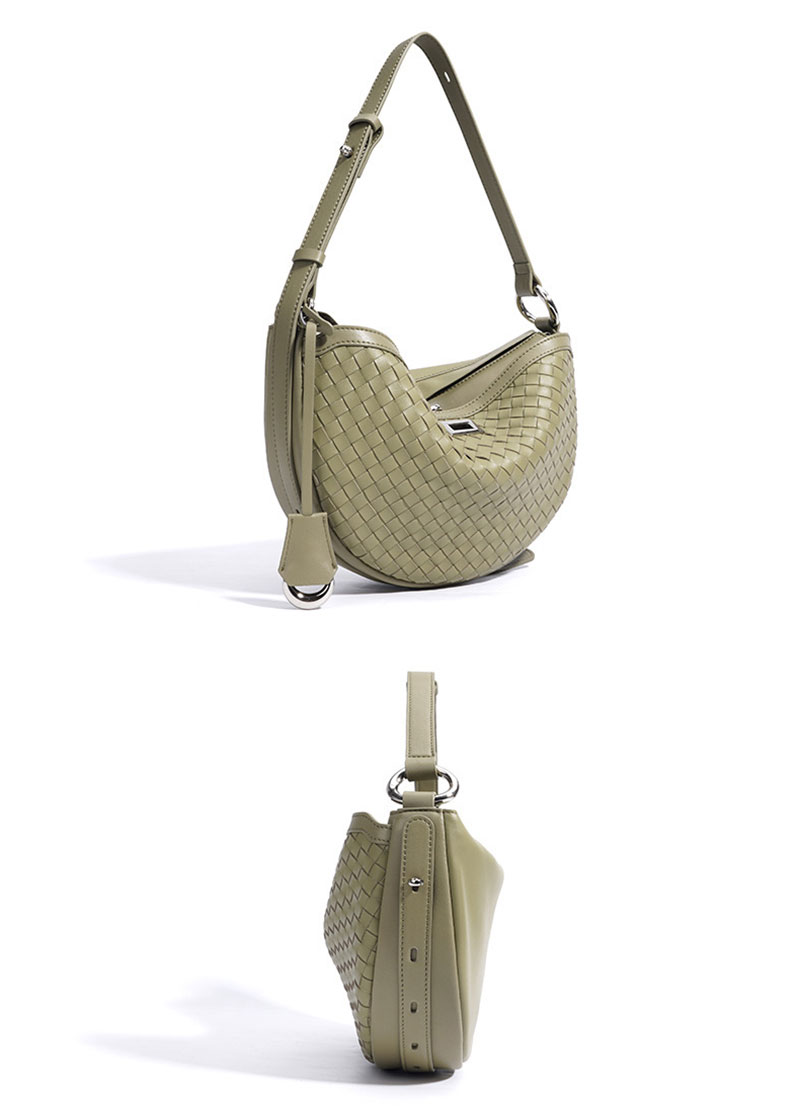 Chic Woven Leather Handbag Shoulder Bag for Trendy Women
