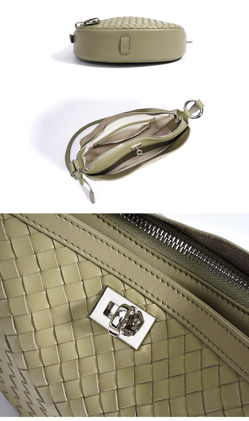 Chic Woven Leather Handbag Shoulder Bag for Trendy Women