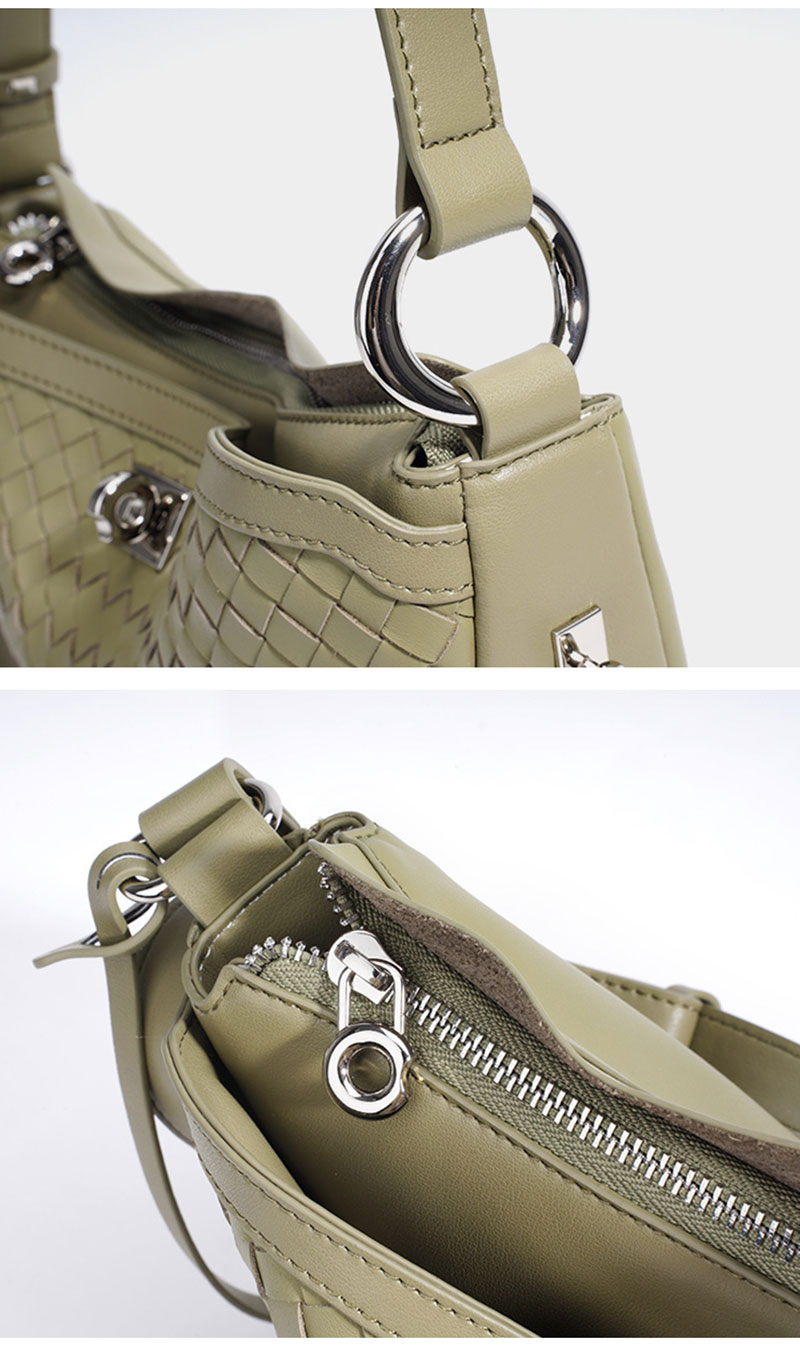 Chic Woven Leather Handbag Shoulder Bag for Trendy Women