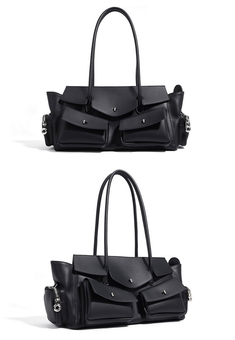 Elegant Vintage Brown Leather Bowling Shoulder Bag for Women