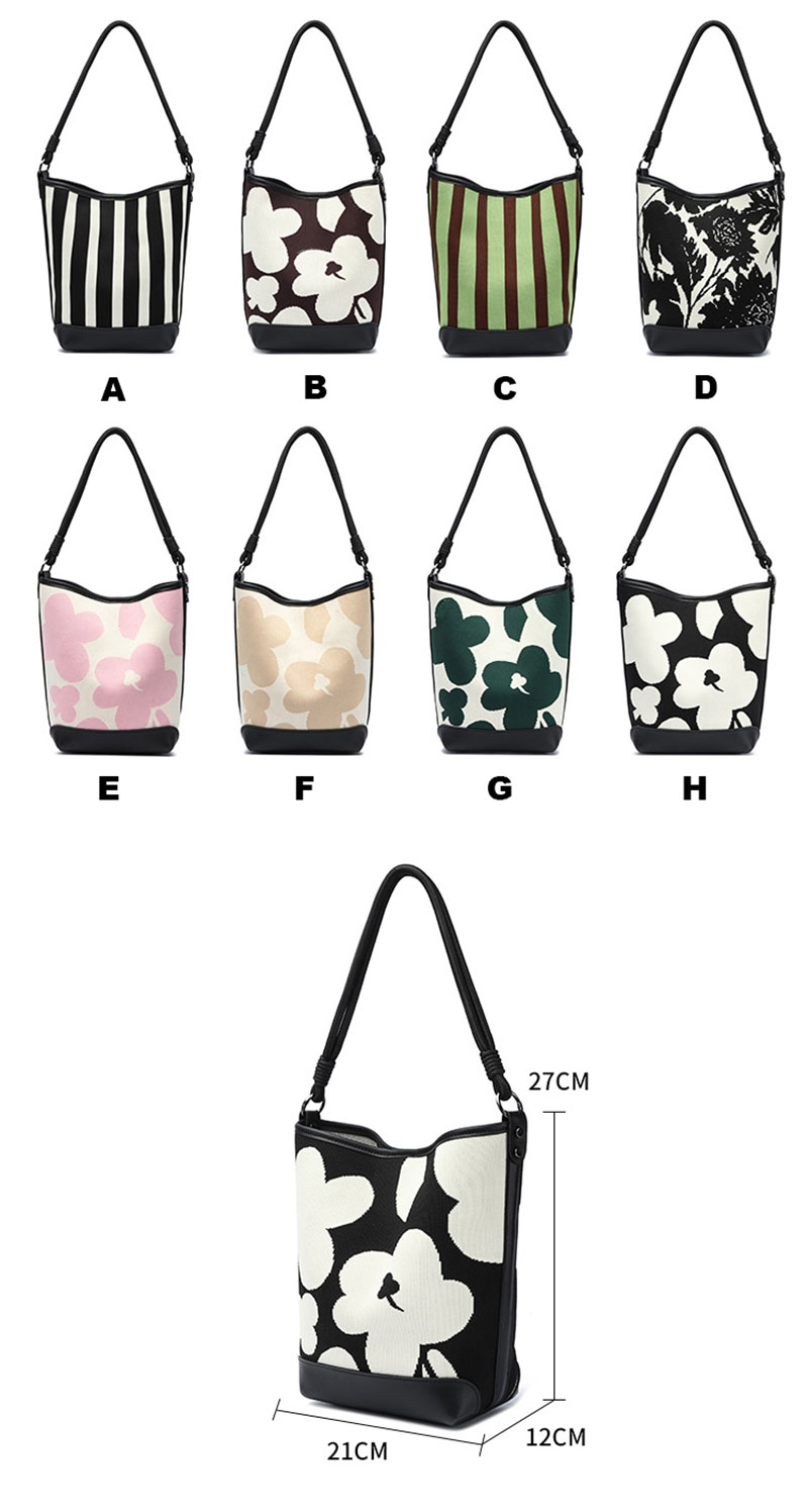 Hot Selling Flyknit Fabric Bucket Shoulder Bag for Lady
