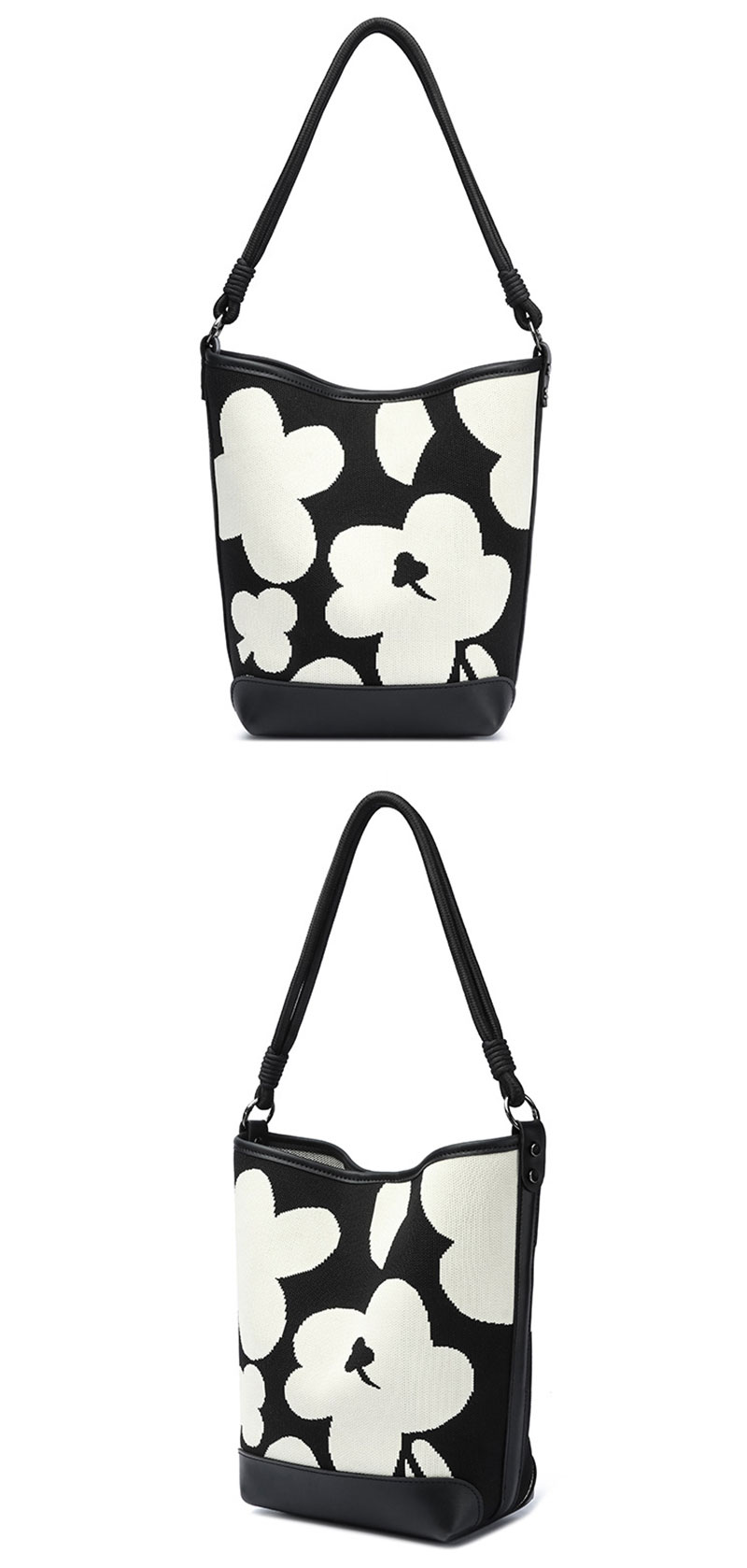 Hot Selling Flyknit Fabric Bucket Shoulder Bag for Lady