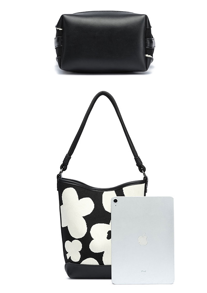 Hot Selling Flyknit Fabric Bucket Shoulder Bag for Lady