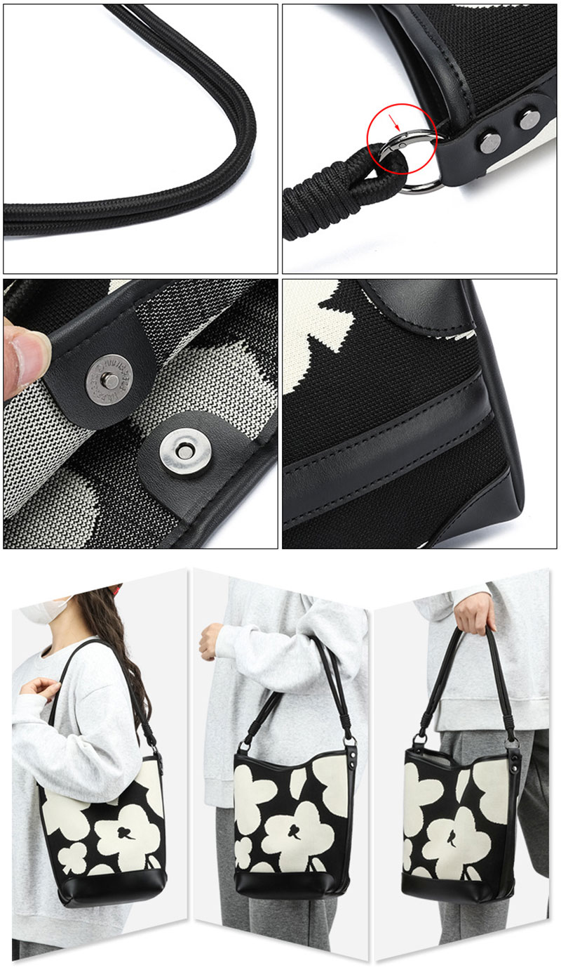 Hot Selling Flyknit Fabric Bucket Shoulder Bag for Lady