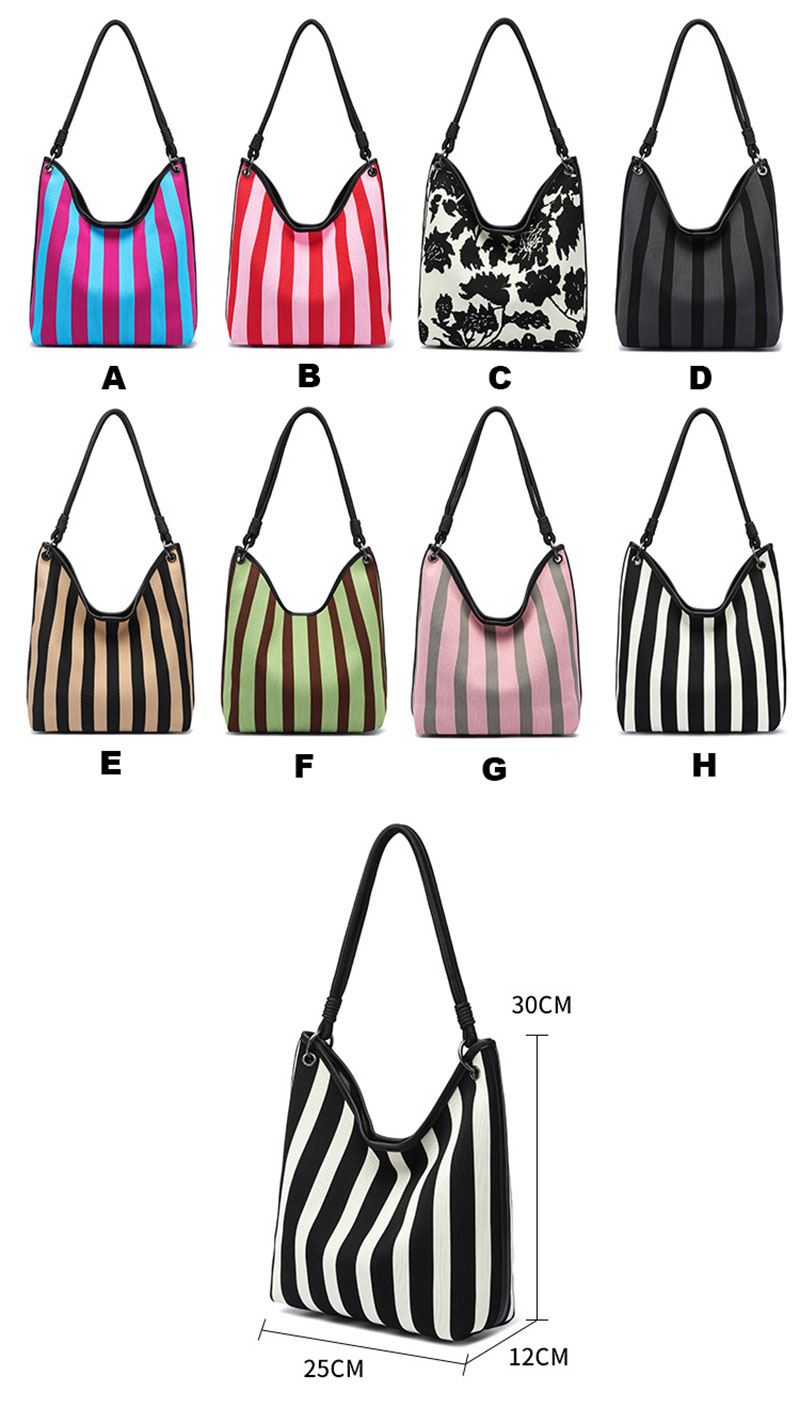 Chic Women's Casual Tote Bag with Trendy Striped Design