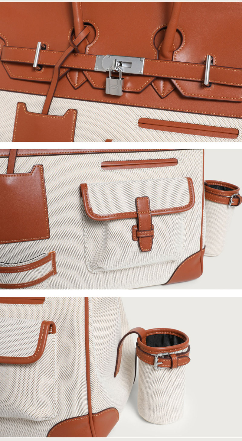 Stylish Designer Berkin PU Leather Canvas Tote Bag for Women