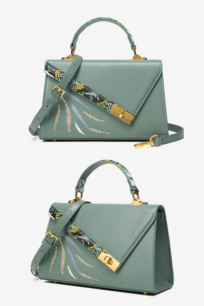 Custom Design Embroidery PU Leather Crossbody Shoulder Bag for Women