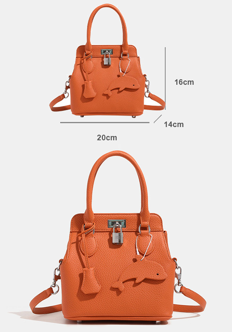 Chic Orange Pebbled Leather Tote Bag for Fashion-Forward Women