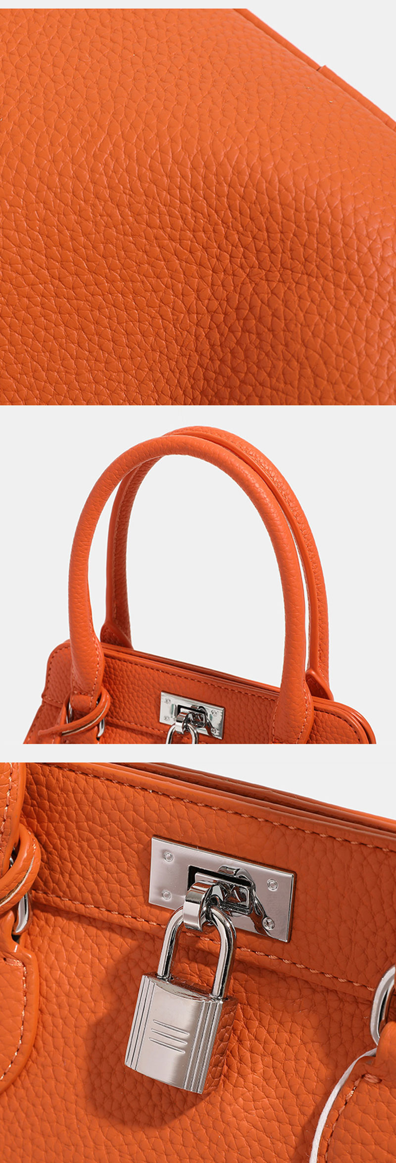 Chic Orange Pebbled Leather Tote Bag for Fashion-Forward Women
