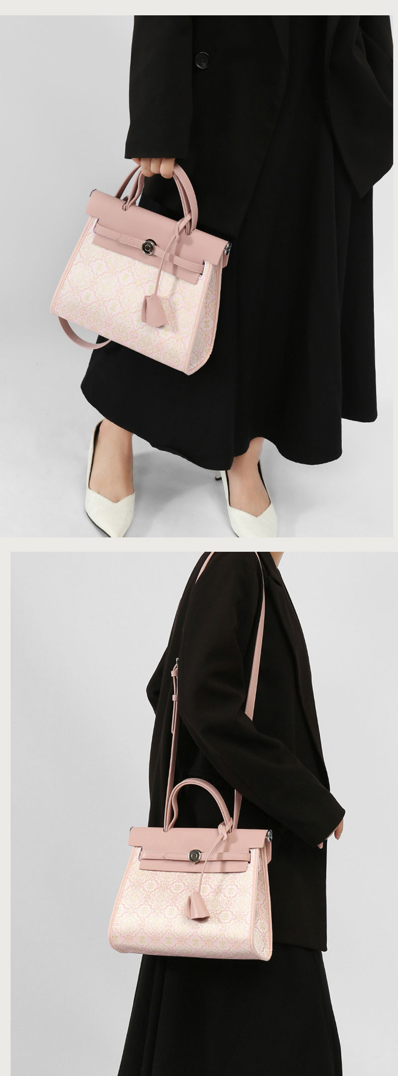 Stylish Women's PU Shoulder Bag with Unique Jacquard Design