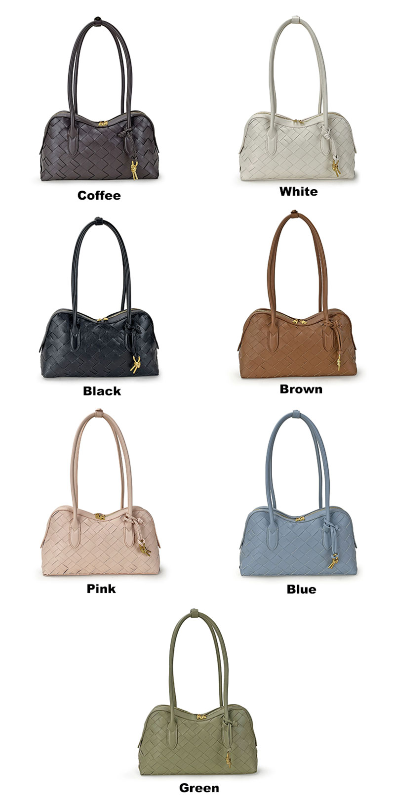 Luxury Designer Woven Leather Shoulder Bag Women Purse