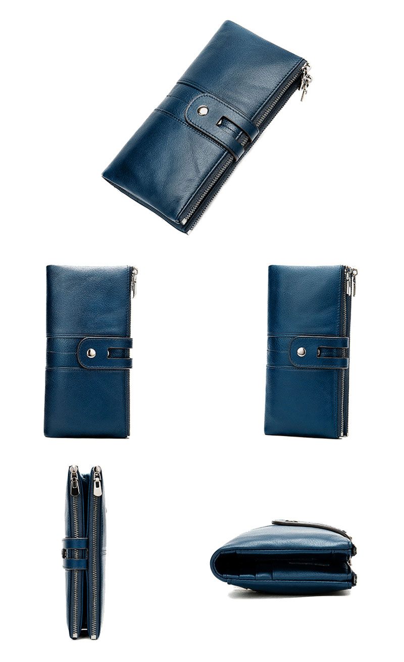 Premium Leather Multifunction Clutch RFID Credit Card Wallet for Women