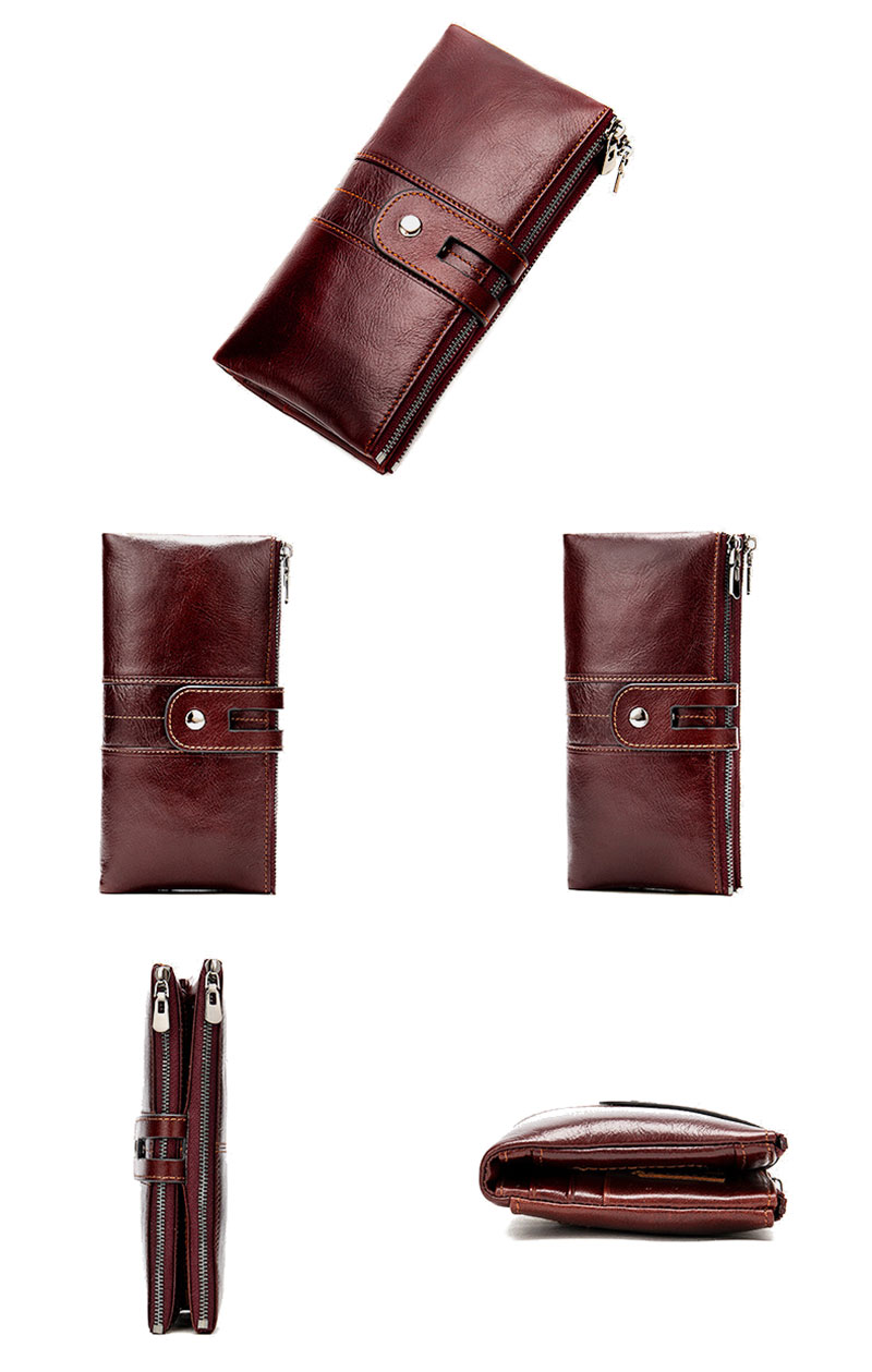 Premium Leather Multifunction Clutch RFID Credit Card Wallet for Women