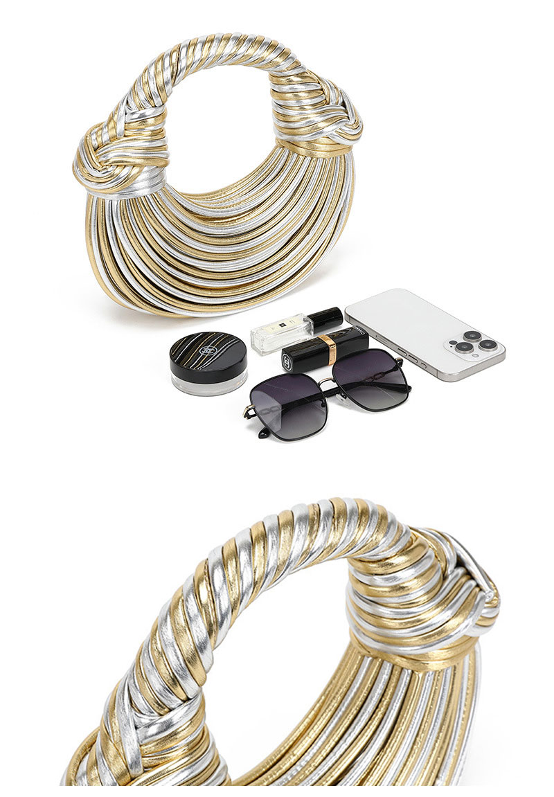 Elegant Customizable Gold PU Handbag for Trendy Women