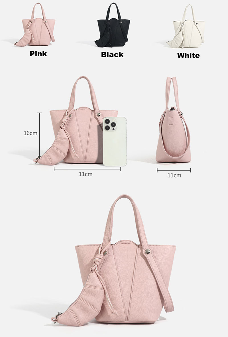 Stylish PU Leather Bucket Bag for Women - Trendy Purse