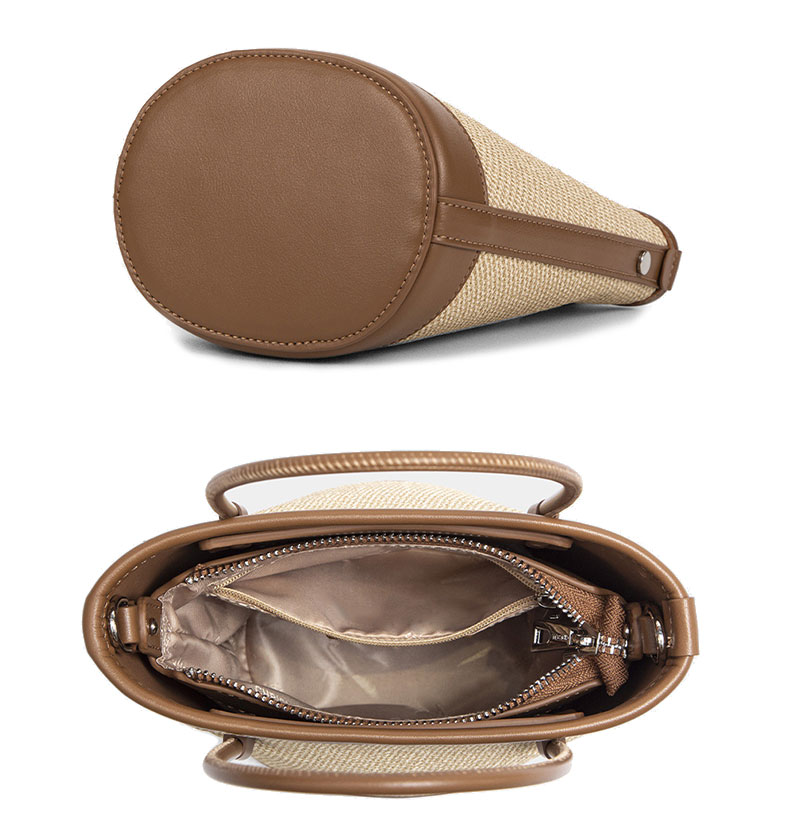 Wholesale Good Quality Leather Bucket Tote Bag for Women with Shoulder Strap