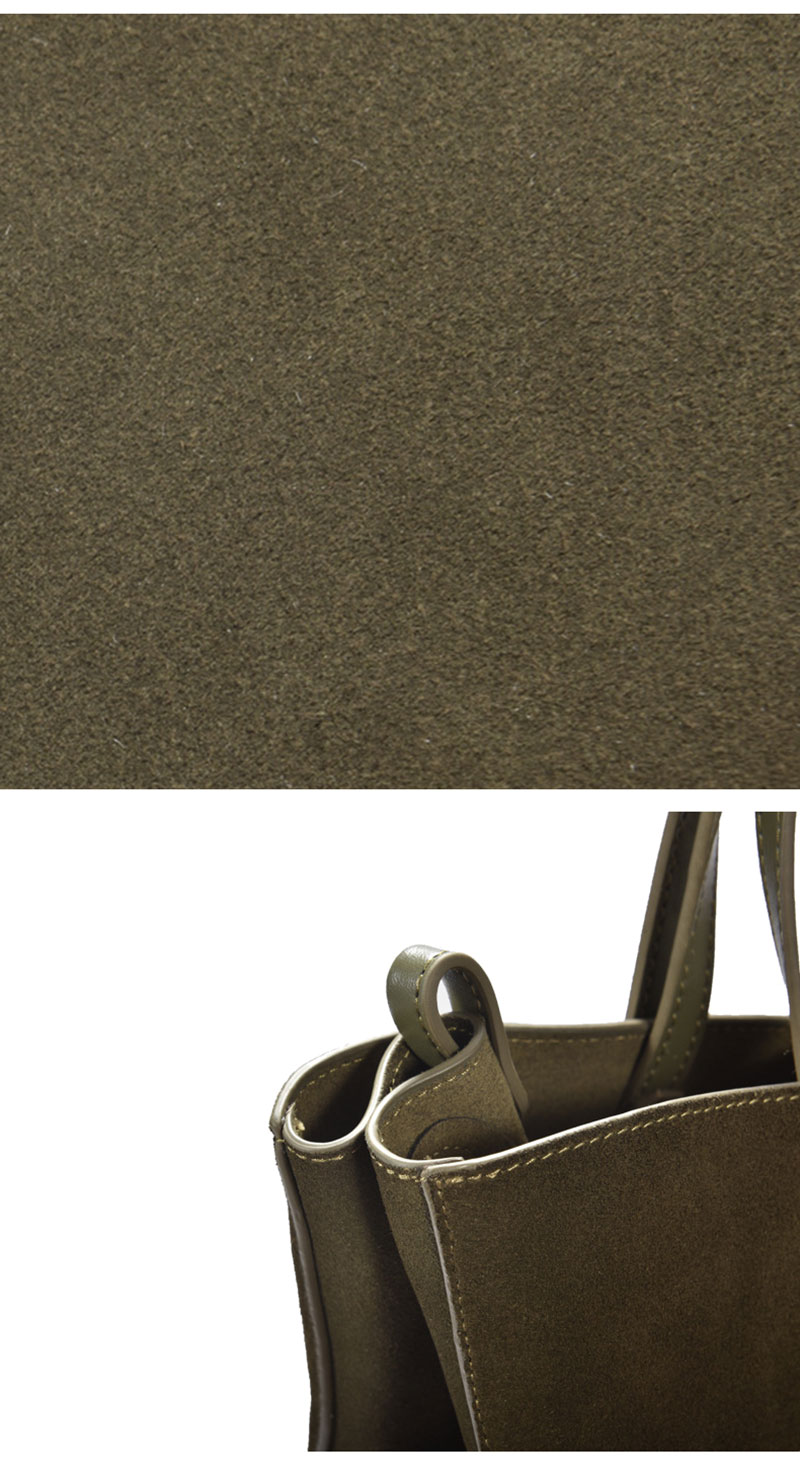 Stylish Premium Olive Suede Leather Handbags Women Tote Bag