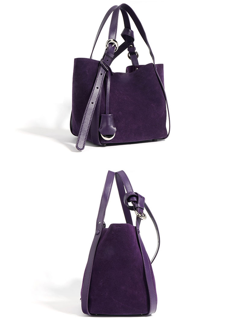 Wholesale Purple Suede Leather Crossbody Tote Bag for Women