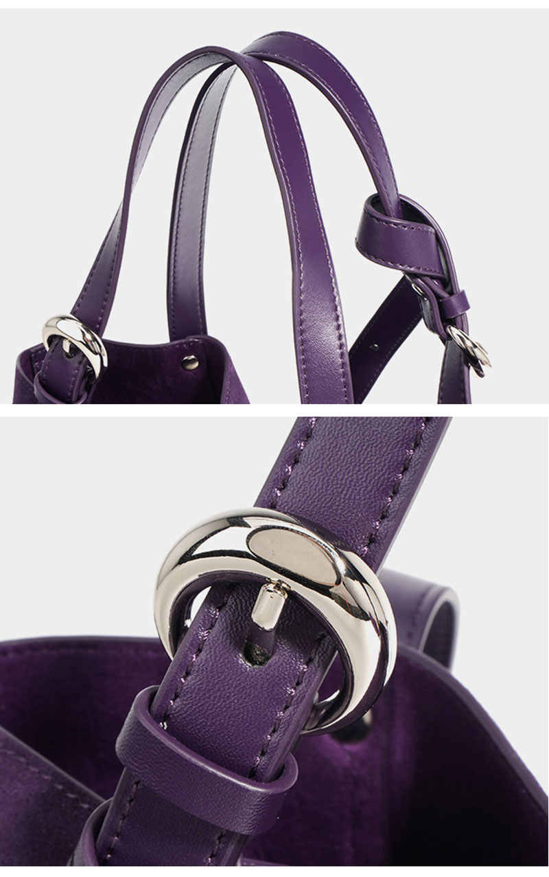 Wholesale Purple Suede Leather Crossbody Tote Bag for Women