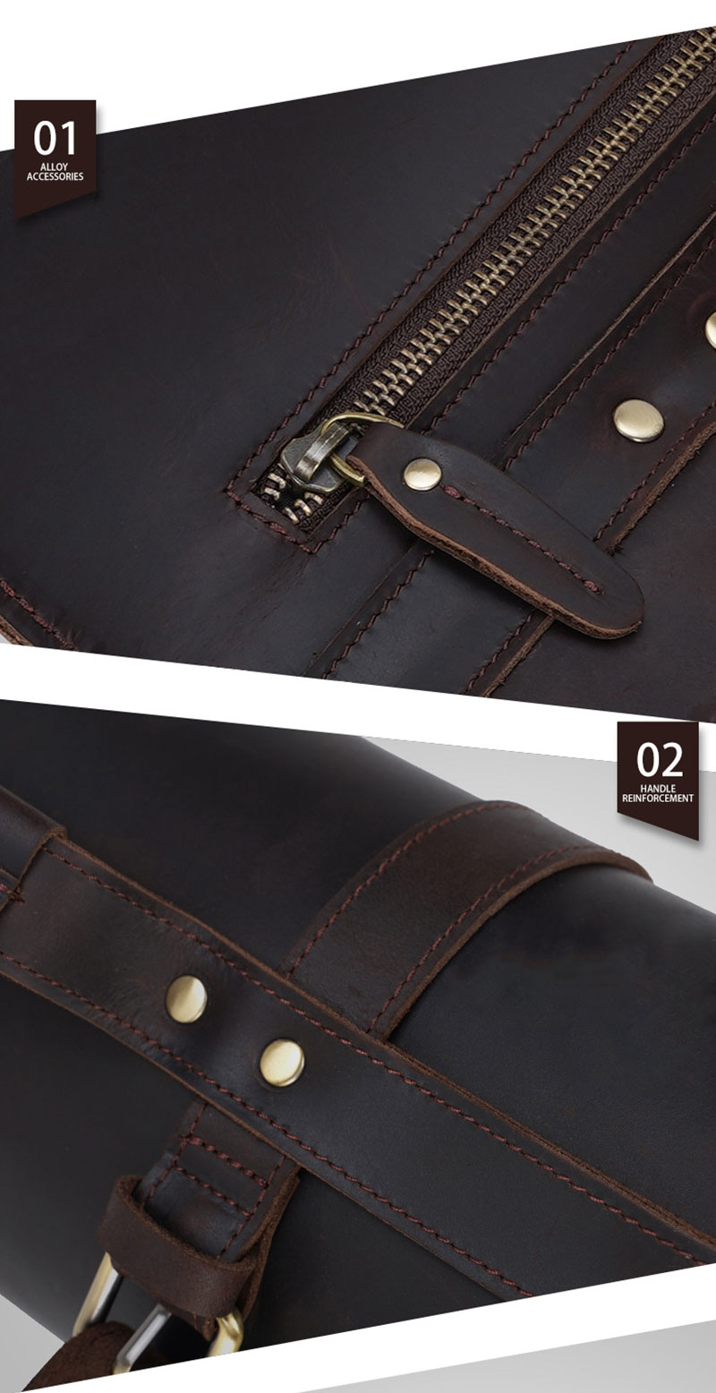 Customizable Premium Brown Leather Tool Bag with Strap