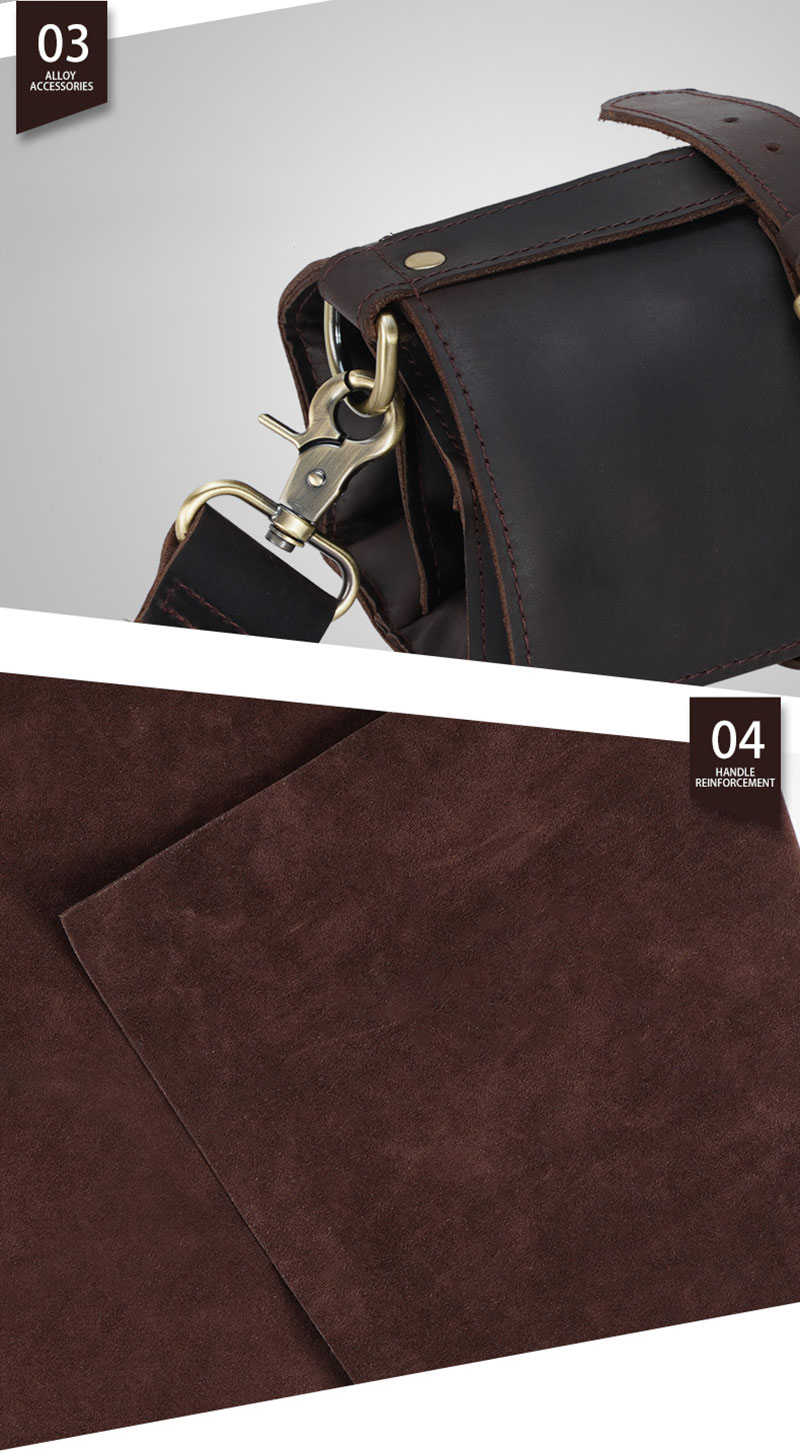 Customizable Premium Brown Leather Tool Bag with Strap