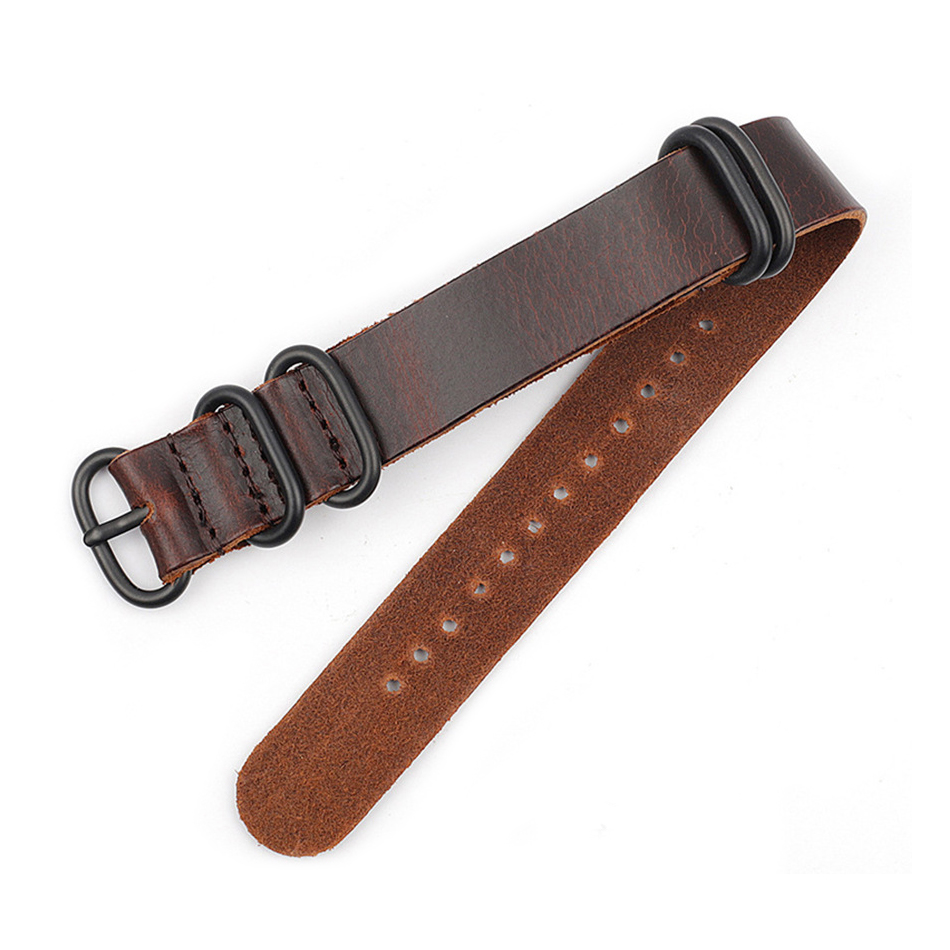 Factory price vintage brown leather watch strap Nato watch strap leather watch bands