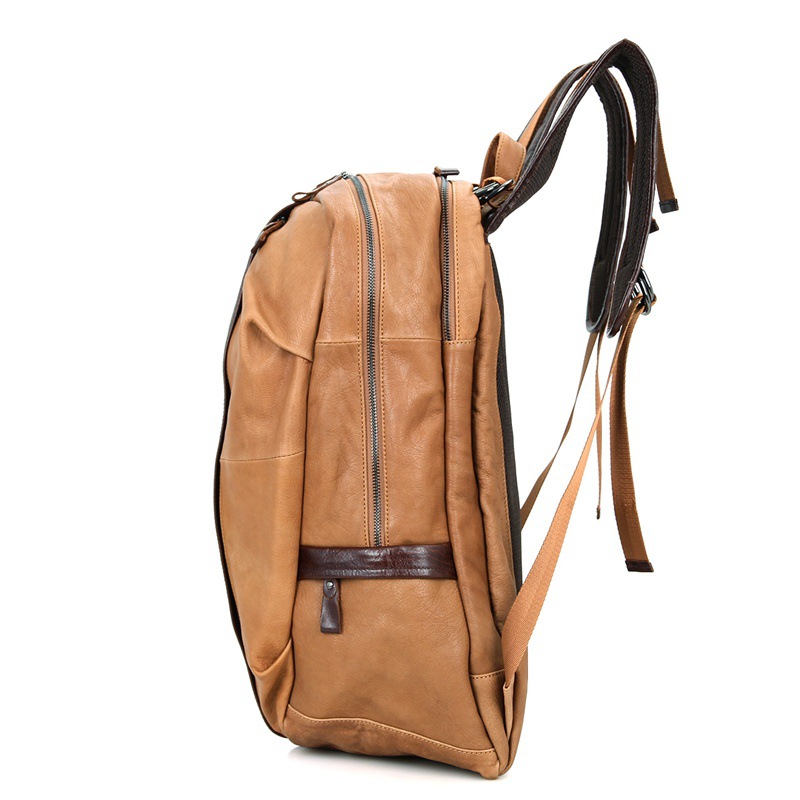 Ebay hot selling good quality low price real leather designer bag laptop backpack for men